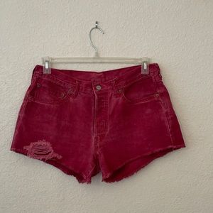 Levi’s Red Cutoff Shorts